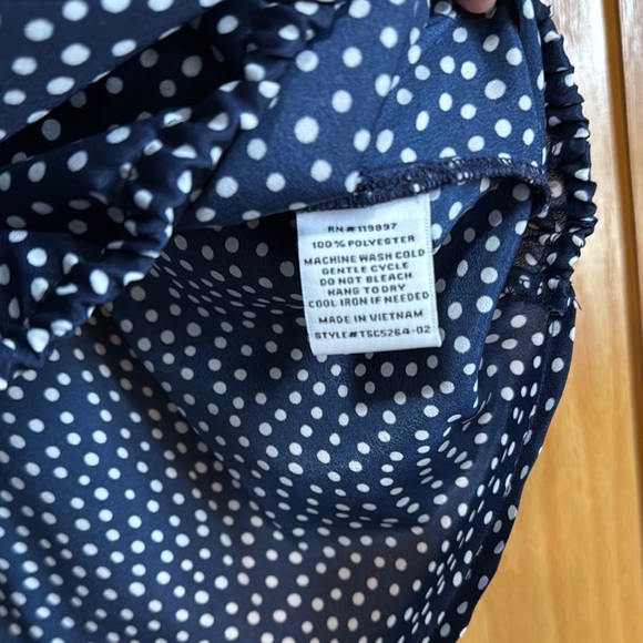 Navy Polka Dot Blouse - Picture 4 of 5